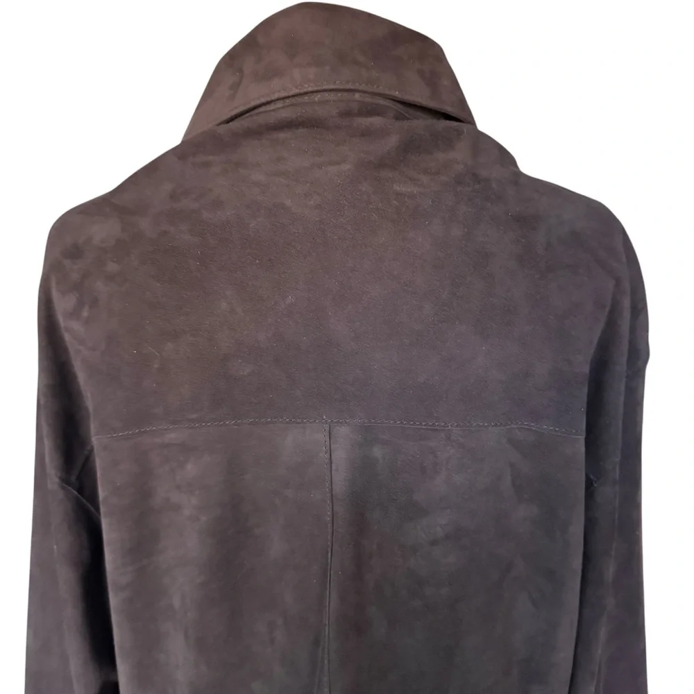 Men’s Max Davoli Baroni Brown Goat Suede Jacket Overshirt Size Small
